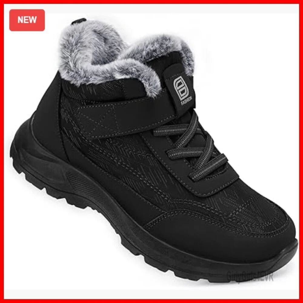 Women's Waterproof Snow Boots, Faux Fur Lined, Anti-Slip Winter Booties
